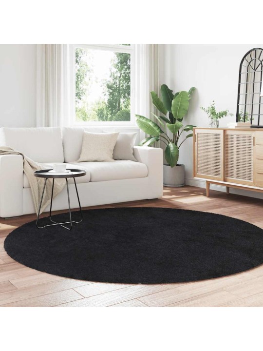 KÕRGE NARMAGA SHAGGY VAIP, NAVARRA, MUST, 200X200 CM, POLÜESTER