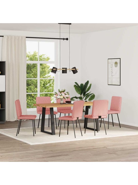 Söögitoolid 6 tk roosa kunstnahk