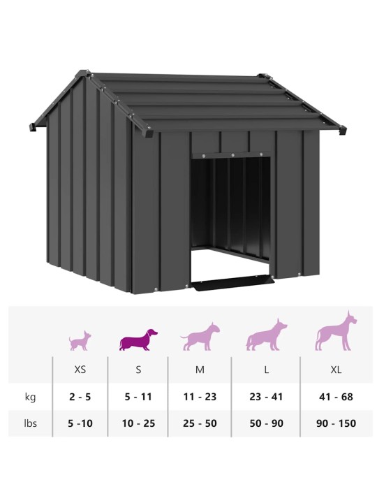 KATUSEGA KOERAMAJA 85X107X81 CM GALVANISEERITUD TERAS