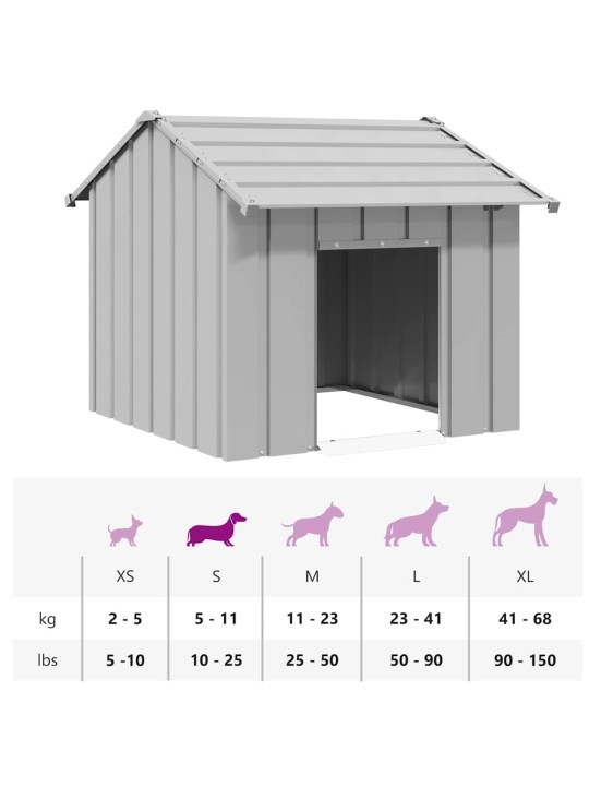 KATUSEGA KOERAMAJA 85X107X81 CM GALVANISEERITUD TERAS
