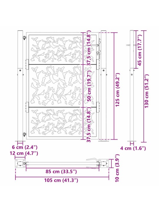 AIAVÄRAV MUST 105X130 CM TERASLEHE DISAIN