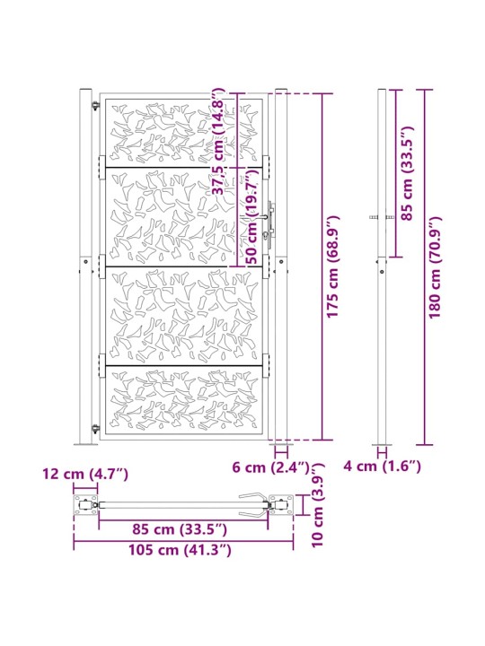 AIAVÄRAV MUST 105X180 CM TERASLEHE DISAIN