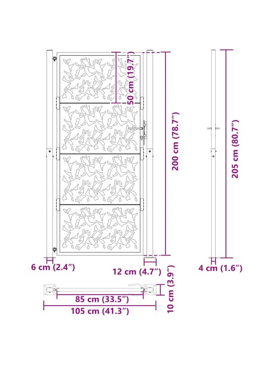 AIAVÄRAV MUST 105X205 CM TERASLEHE DISAIN