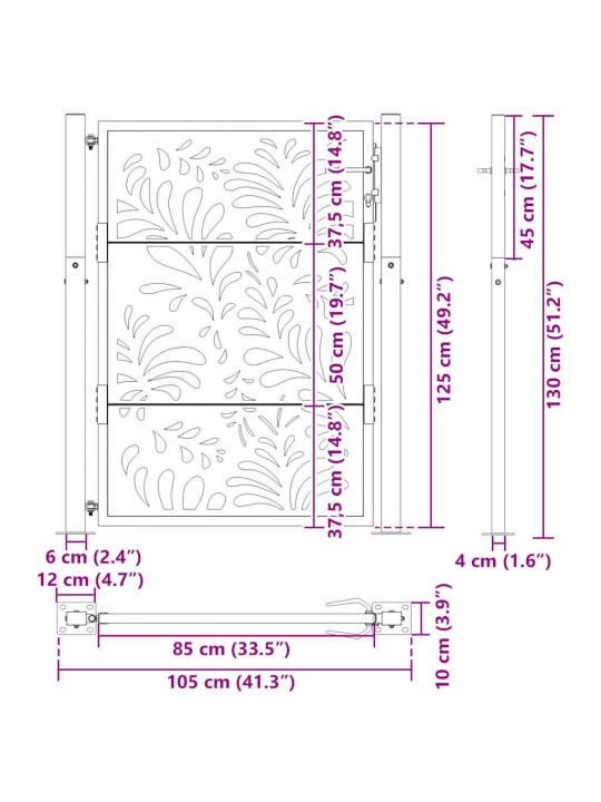 AIAVÄRAV MUST 105X130 CM TERASEST WAVE DESIGN