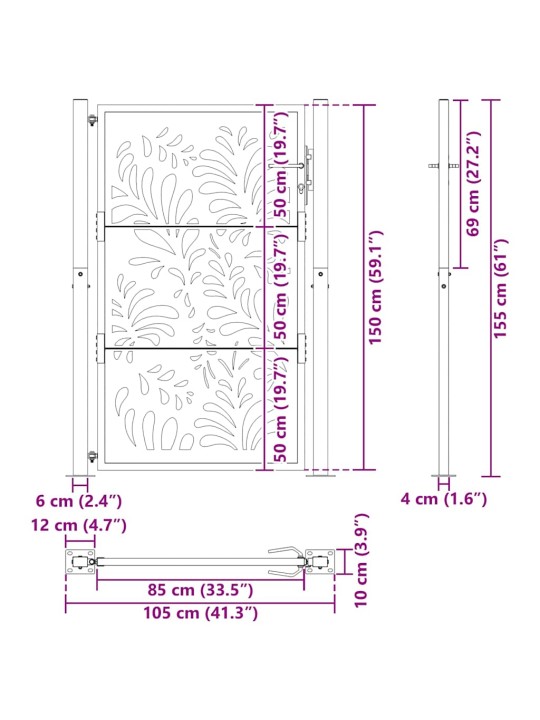 AIAVÄRAV MUST 105X155 CM TERASEST WAVE DESIGN