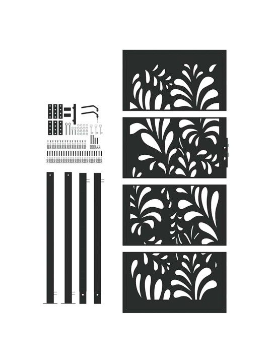 AIAVÄRAV MUST 105X205 CM TERASEST WAVE DESIGN
