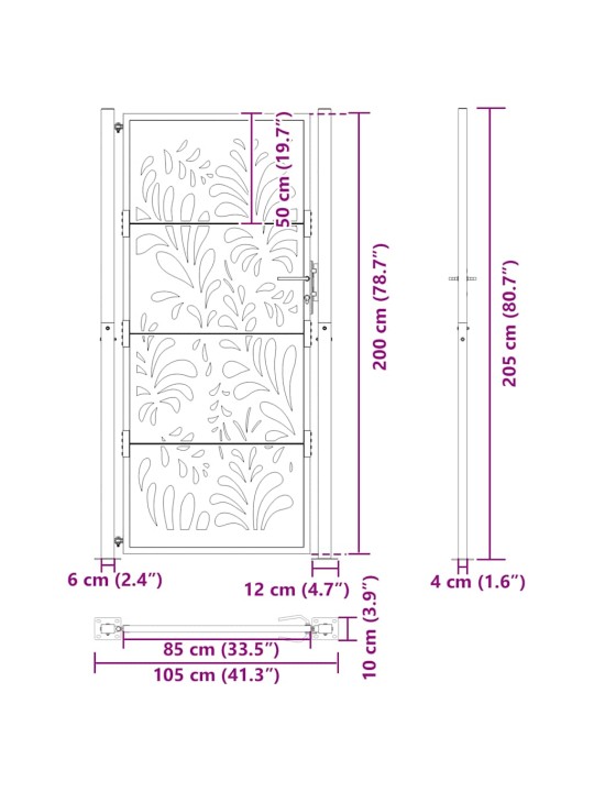 AIAVÄRAV MUST 105X205 CM TERASEST WAVE DESIGN