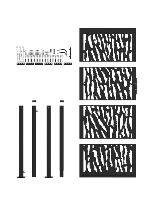 AIAVÄRAV MUST 105X205 CM TERASEST JÄLJEKUJUNDUS