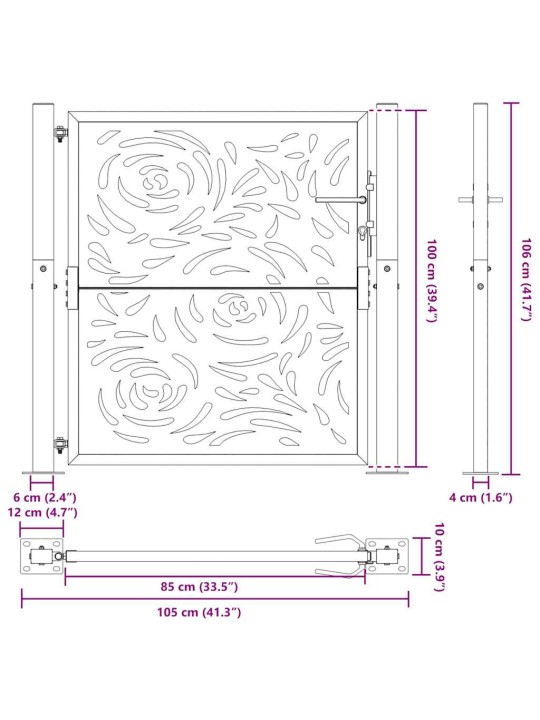 AIAVÄRAV MUST 105X106 CM TERASEST LEEGI DISAIN