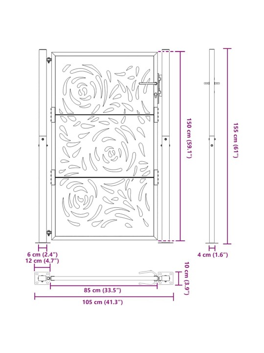AIAVÄRAV MUST 105X155 CM TERASEST LEEGI DISAIN