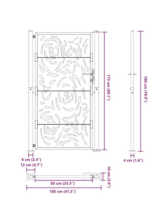 AIAVÄRAV MUST 105X180 CM TERASEST LEEGI DISAIN