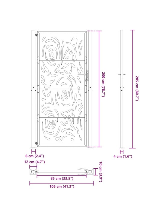AIAVÄRAV MUST 105X205 CM TERASEST LEEGI DISAIN