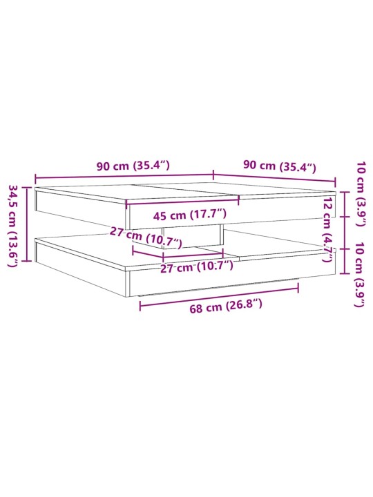 DIIVANILAUD 360 KRAADI PÖÖRATAV SONOMA TAMM 90X90X34,5 CM