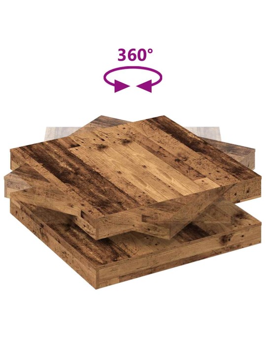 Diivanilaud 360 kraadi pööratav vana puit 90x90x34,5 cm