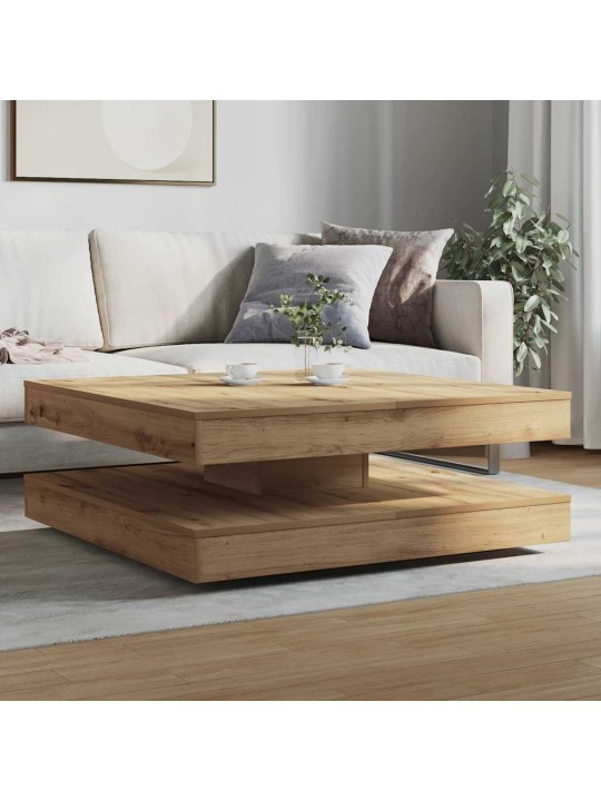 Diivanilaud 360 kraadi pööratav käsitööline tamm 90x90x34,5 cm