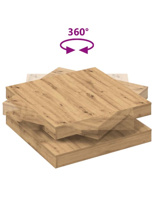 Diivanilaud 360 kraadi pööratav käsitööline tamm 90x90x34,5 cm