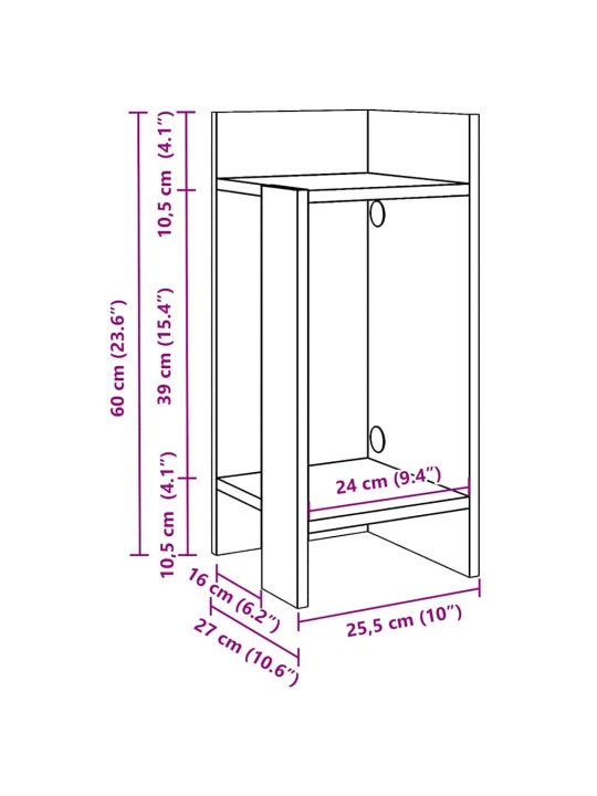 LISALAUAD 2 TK RIIULIGA, VALGE, 25,5X27X60 CM