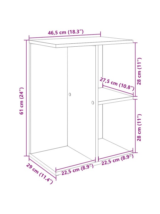 ÖÖKAPP, MUST, TAMM, 46,5X29X61 CM TEHISPUIT