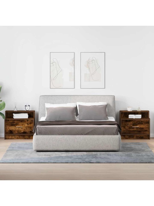 SAHTLIGA ÖÖKAPID 2 TK, SUITSUTATUD TAMM, 51X31X47 CM