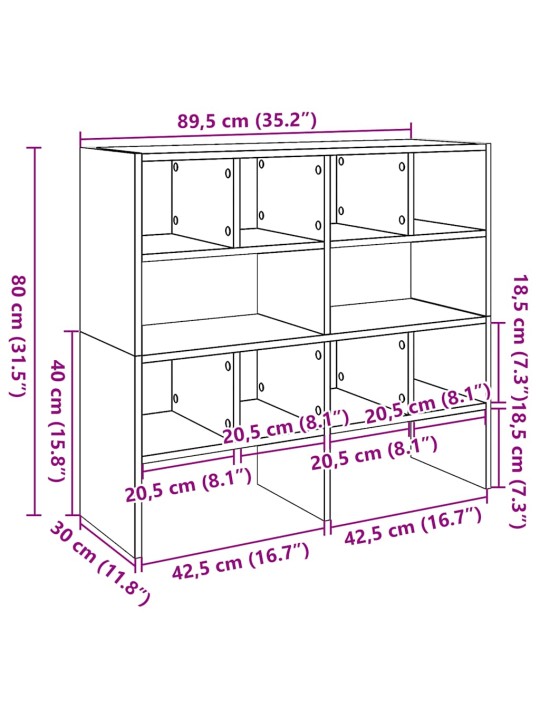 Kingariiulid 2 tk virnastatavad, must tamm, 89,5 x 30 x 40 cm