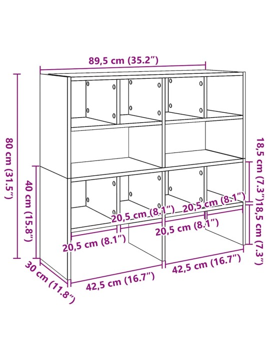 Kingariiulid 2 tk virnastatavad, suitsutatud tamm, 89,5x30x40cm