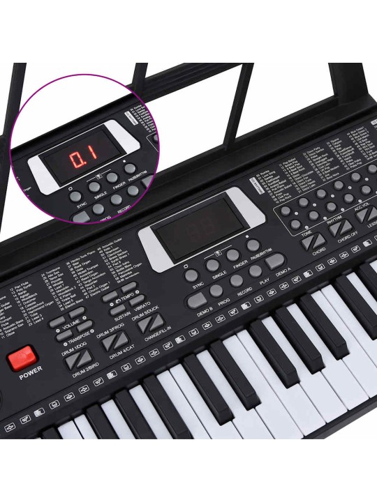 61 KLAHVIGA KLAVERI ELEKTRILINE KLAVIATUUR KOOS MUUSIKAALUSEGA