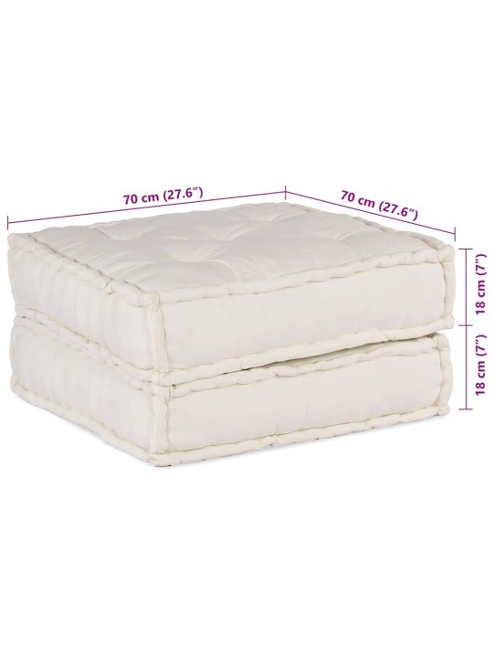 MODULAR POUFF CREAM 70X70X36 KANGAS