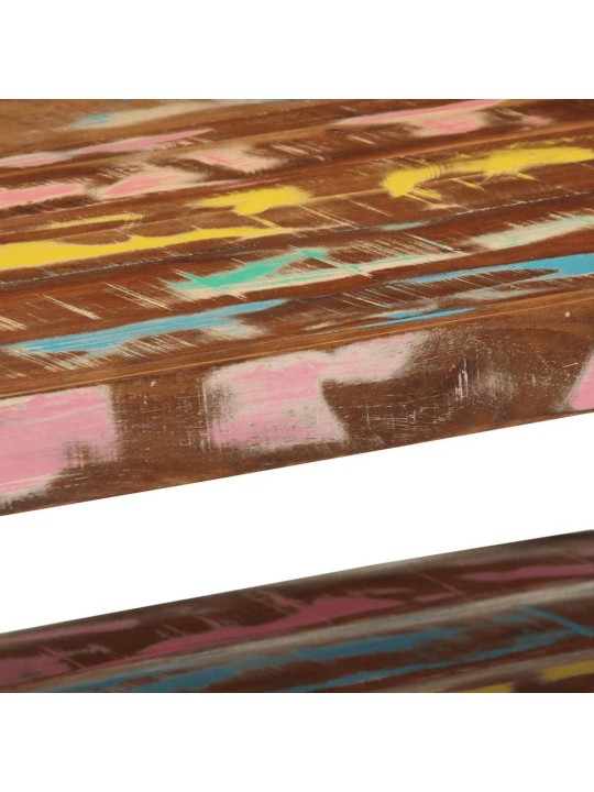 MITMEVÄRVILINE DIIVANILAUD 90X50X38 CM TAASKASUTATUD TÄISPUIT