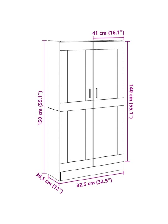 KÕRGLAUD KÄSITÖÖLINE TAMM 82,5X30,5X150 CM TEHNOPUIT