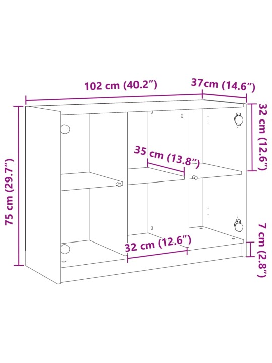 Puhvetkapp, vana puit, 102x37x75,5 cm, tehispuit