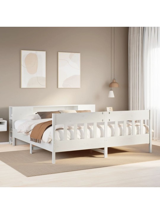 RIIULIGA VOODIRAAM ILMA MADRATSITA, VALGE, 200X200CM, MÄNNIPUIT