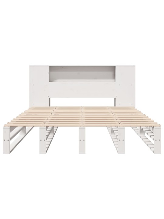 Riiuliga voodiraam ilma madratsita, valge, 140x200cm, puit