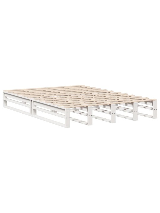 Riiuliga voodiraam ilma madratsita, valge, 140x200cm, puit