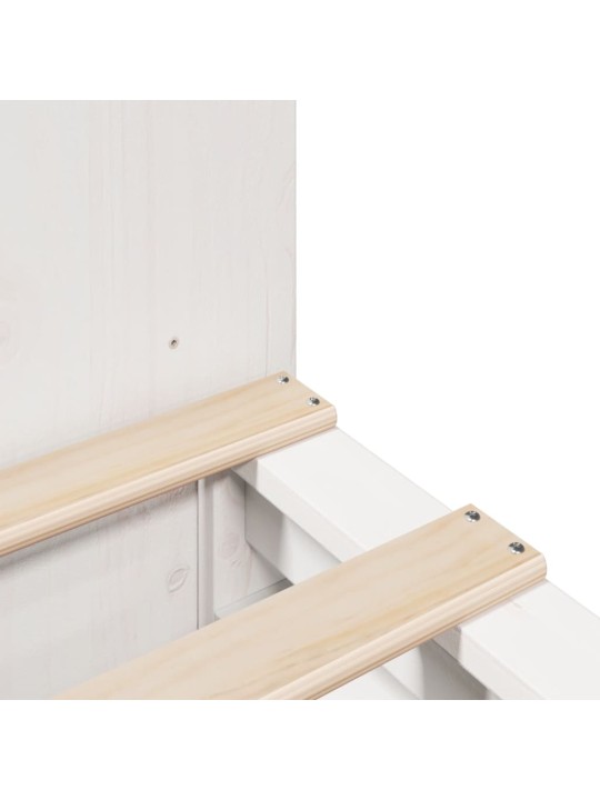 Riiuliga voodiraam ilma madratsita, valge, 140x200cm, puit