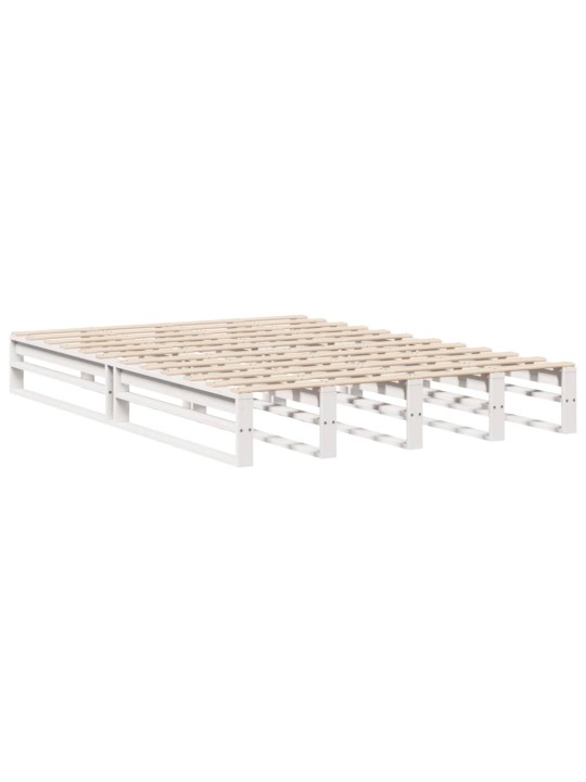 Riiuliga voodiraam ilma madratsita, valge, 120x190cm, puit