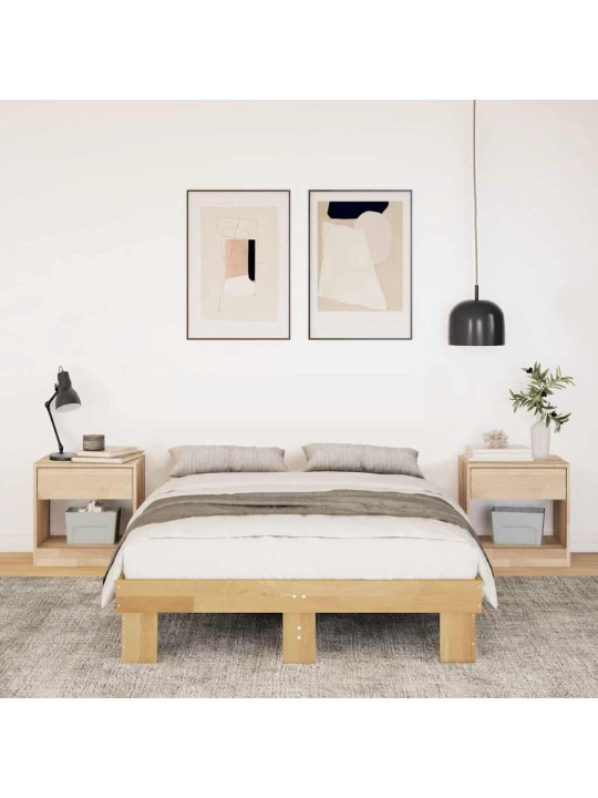 VOODIRAAM ILMA MADRATSITA 120X190 CM TÄISPUIDUST TAMM