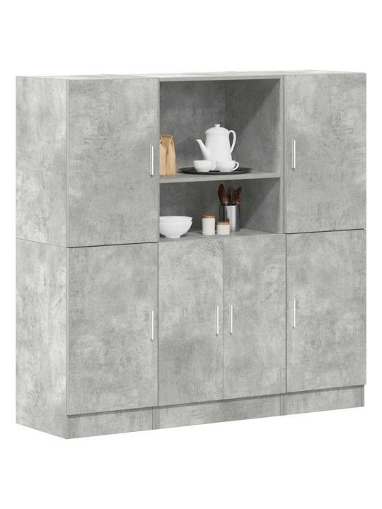 3-osaline köögimööbli komplekt, betoonhall, tehispuit