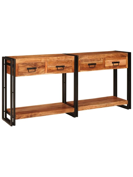 Konsoollauad 2 tk pruun 160 x 33 x 75 cm tugev akatsiapuit