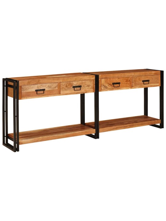 Konsoollauad sahtliga 2 tk pruun 200 x 33 x 75 cm akaatsiapuit