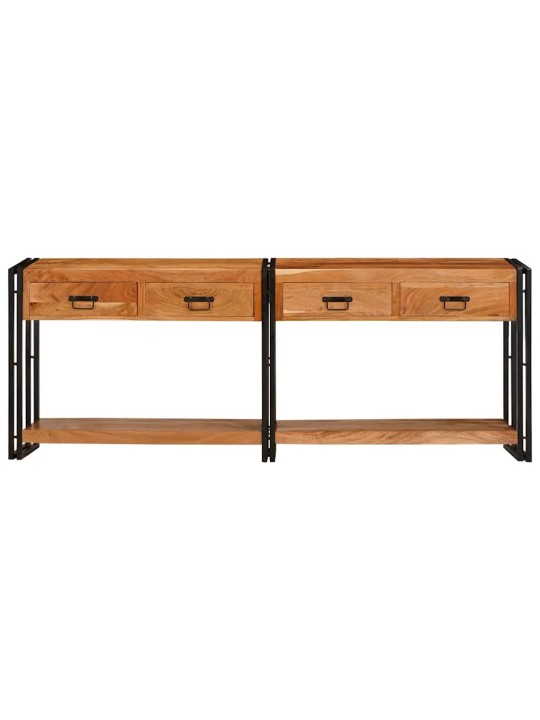 Konsoollauad sahtliga 2 tk pruun 200 x 33 x 75 cm akaatsiapuit