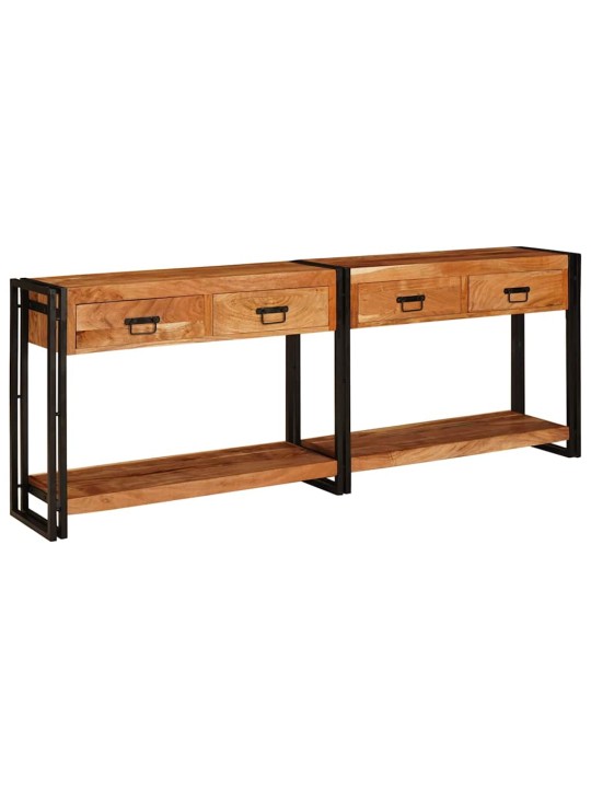Konsoollauad sahtliga 2 tk pruun 200 x 33 x 75 cm akaatsiapuit