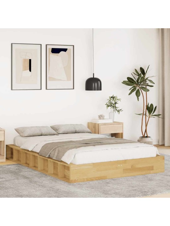 VOODIRAAM ILMA MADRATSITA 120X200 CM TÄISPUIDUST TAMM