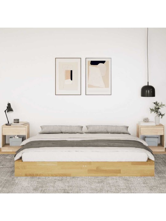 VOODIRAAM ILMA MADRATSITA 200X200 CM TÄISPUIDUST TAMM
