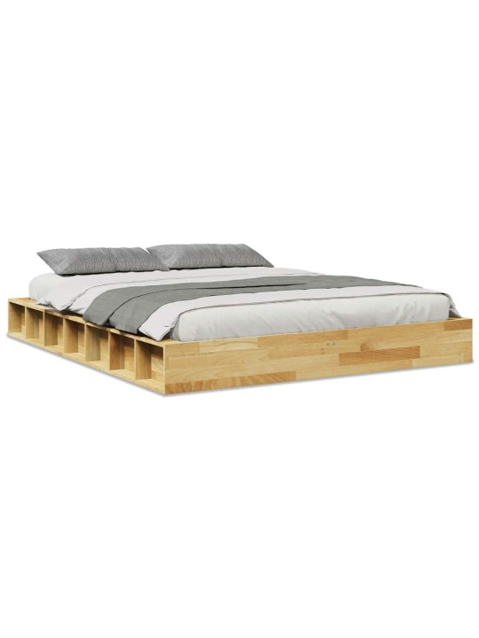 VOODIRAAM ILMA MADRATSITA 140X190 CM TÄISPUIDUST TAMM