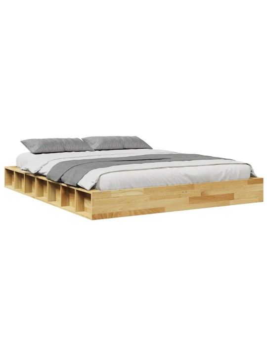VOODIRAAM ILMA MADRATSITA 140X190 CM TÄISPUIDUST TAMM