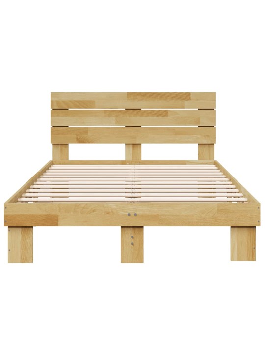 Voodiraam peatsiga ilma madratsita 120x190 cm täispuidust tamm