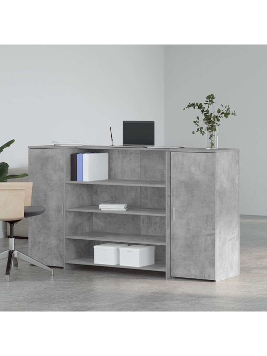 Vastuvõtulaud, betoonhall, 180x50x103,5 cm, tehispuit