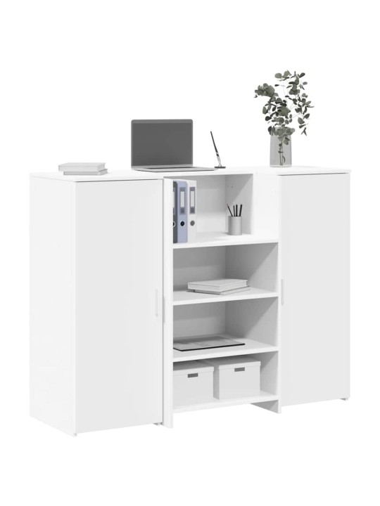 Vastuvõtulaud valge 135x50x103,5 cm engineered wood