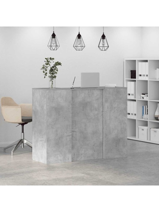 Vastuvõtulaud, betoonhall, 135x50x103,5 cm, tehispuit
