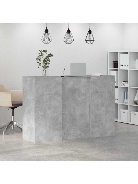 Vastuvõtulaud, betoonhall, 155x50x103,5 cm, tehispuit